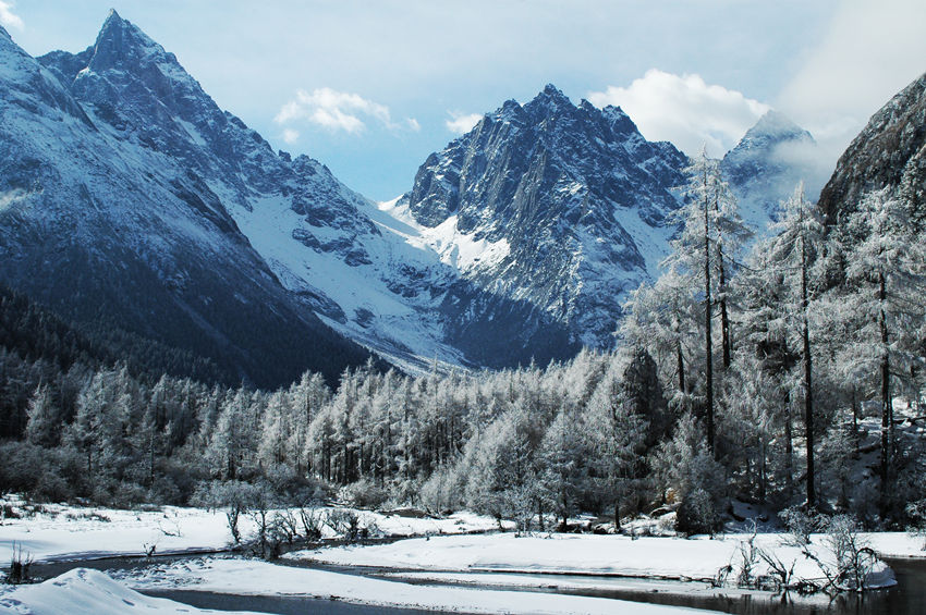 畢棚溝雪景。畢棚溝景區(qū)供圖