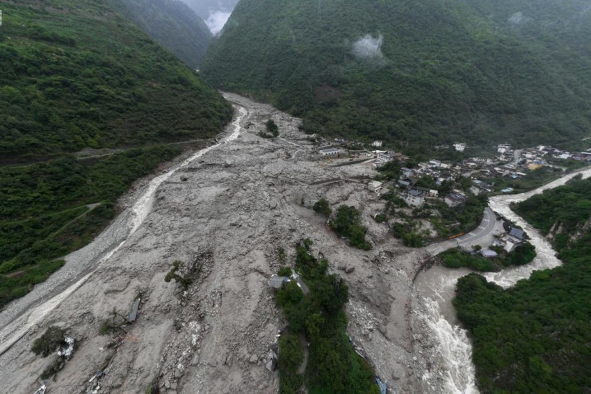 泥石流災(zāi)害受災(zāi)畫(huà)面。中國(guó)安能集團(tuán)供圖